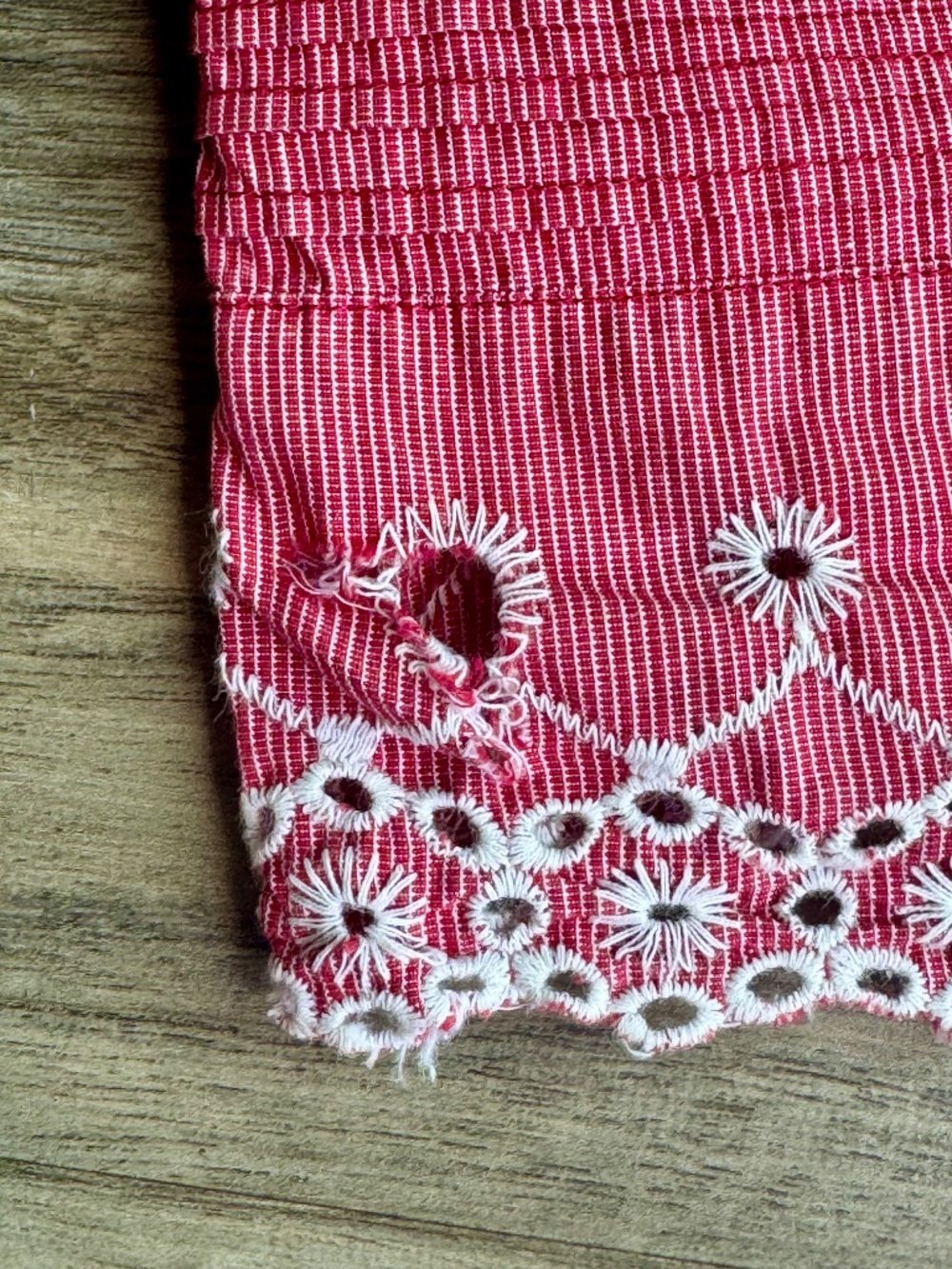 Garnet Hill Embroidered Eyelet Cotton Skirt Pink White Size 12 - Picture 9 of 11